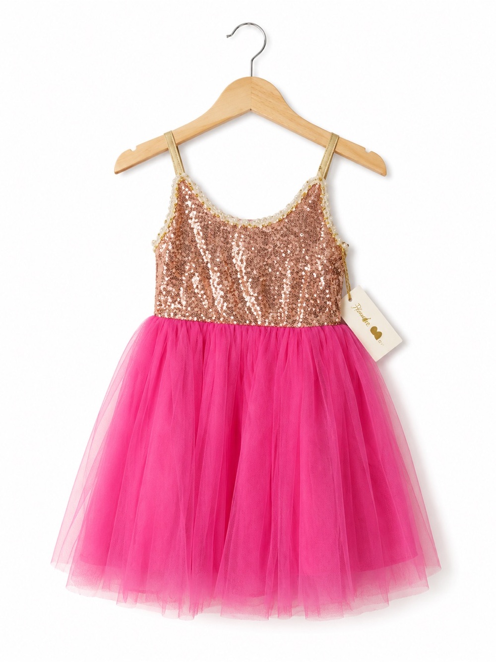 Boutique Gold Sequin & Pink Tulle Dress. Boutique. NWT. Size 2/3T